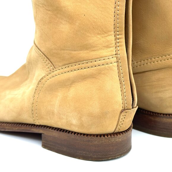 CHANEL Vintage 2006 Nubuck Leather CC Logo Back Zip Tall Riding Knee High Boots - Picture 15 of 15